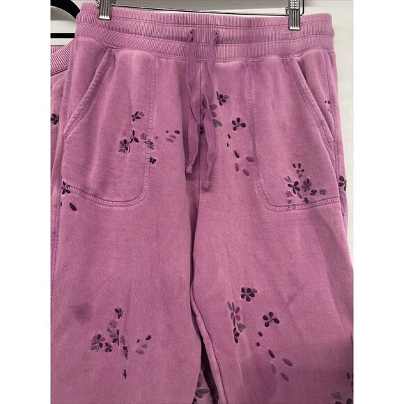 2PC SET SPLENDID PURPLE FLOWER FLORAL EMBROIDERY SWEATSHIRT SZ MEDIUM - Picture 6 of 10